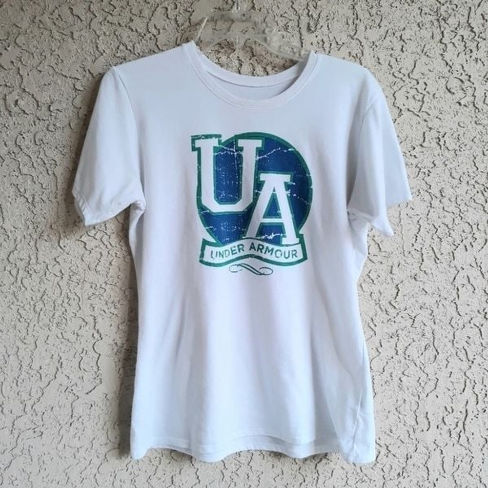 Under Armour‎ Short Sleeve Blue White Tee Sz M